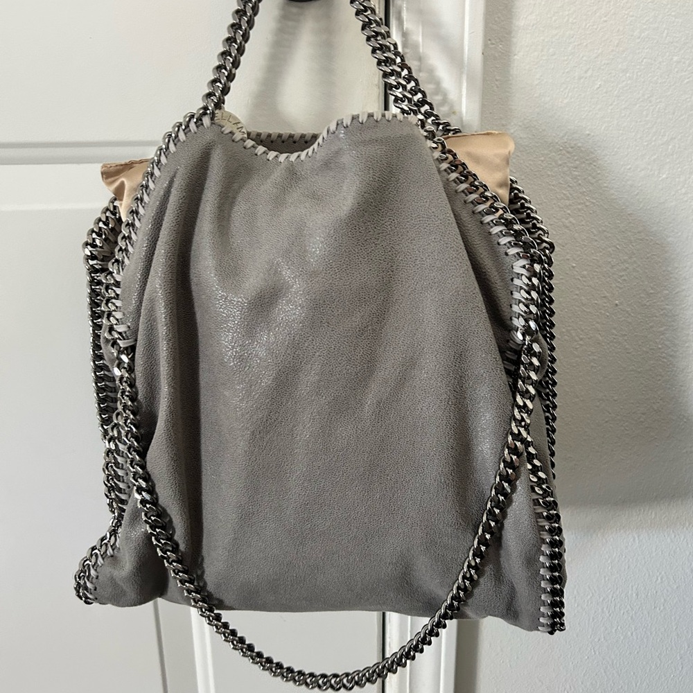 Stella McCartney Falabella Fold Over Tote Large Gray Silver | Dust Bag Included